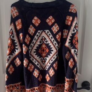 Colorful women's geometric open cardigan
